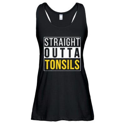 Straight Outta Tonsils Funny Recovery Get Well Joke Gifts Ladies Essential Flowy Tank