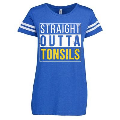 Straight Outta Tonsils Funny Recovery Get Well Joke Gifts Enza Ladies Jersey Football T-Shirt