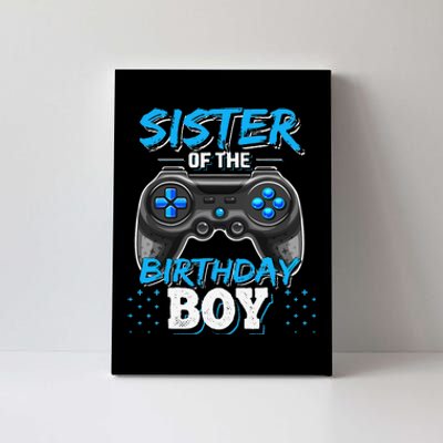 Sister of the Birthday Matching Video Game Birthday Gift Canvas