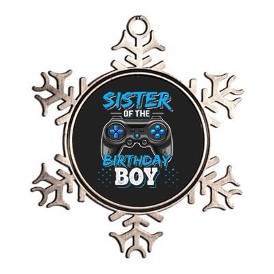 Sister of the Birthday Matching Video Game Birthday Gift Metallic Star Ornament