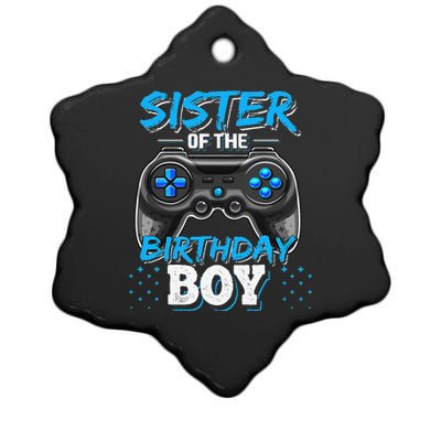 Sister of the Birthday Matching Video Game Birthday Gift Ceramic Star Ornament