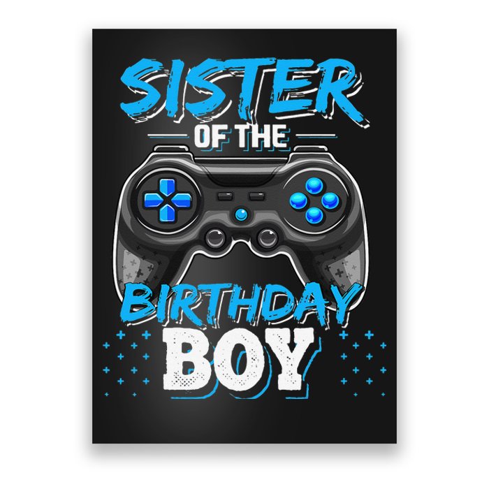 Sister of the Birthday Matching Video Game Birthday Gift Poster