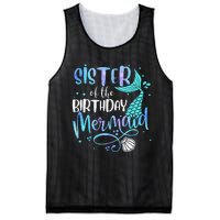 Sister Of The Birthday Mermaid Family Matching Party Squad Mesh Reversible Basketball Jersey Tank