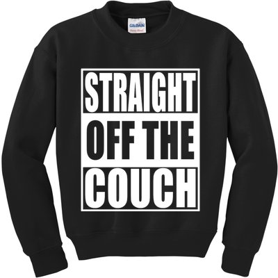 Straight Off The Couch Funny Football Offensive Kids Sweatshirt