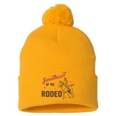 Sweetheart Of The Rodeo Western 70s Vintage Style Pom Pom 12in Knit Beanie