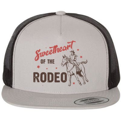 Sweetheart Of The Rodeo Western 70s Vintage Style Flat Bill Trucker Hat