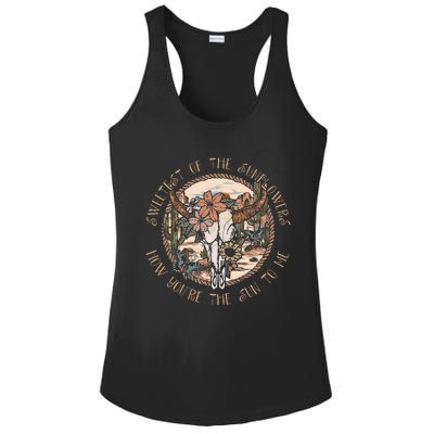 Sweetest Of The Sunflowers How YouRe The Sun To Me Skull Ladies PosiCharge Competitor Racerback Tank