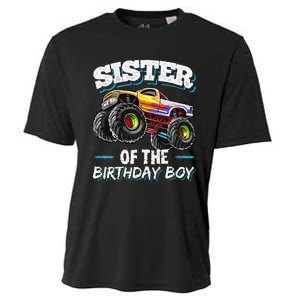 Sister of the Birthday Monster Truck Birthday Party Cooling Performance Crew T-Shirt