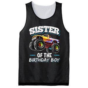 Sister of the Birthday Monster Truck Birthday Party Mesh Reversible Basketball Jersey Tank