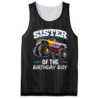 Sister of the Birthday Monster Truck Birthday Party Mesh Reversible Basketball Jersey Tank