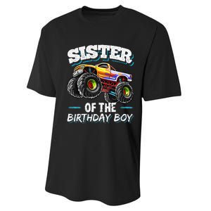 Sister of the Birthday Monster Truck Birthday Party Performance Sprint T-Shirt