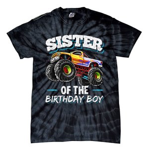 Sister of the Birthday Monster Truck Birthday Party Tie-Dye T-Shirt