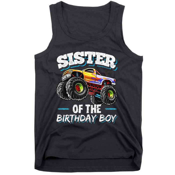 Sister of the Birthday Monster Truck Birthday Party Tank Top