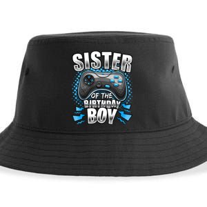 Sister Of The Birthday Boy Matching Video Game Birthday Sustainable Bucket Hat