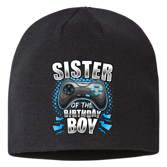 Sister Of The Birthday Boy Matching Video Game Birthday Sustainable Beanie