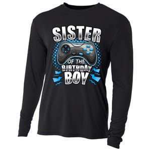 Sister Of The Birthday Boy Matching Video Game Birthday Cooling Performance Long Sleeve Crew