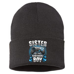 Sister Of The Birthday Boy Matching Video Game Birthday Sustainable Knit Beanie