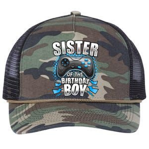 Sister Of The Birthday Boy Matching Video Game Birthday Retro Rope Trucker Hat Cap