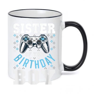 Sister Of The Birthday Boy Matching Video Gamer Birthday 11oz Black Color Changing Mug