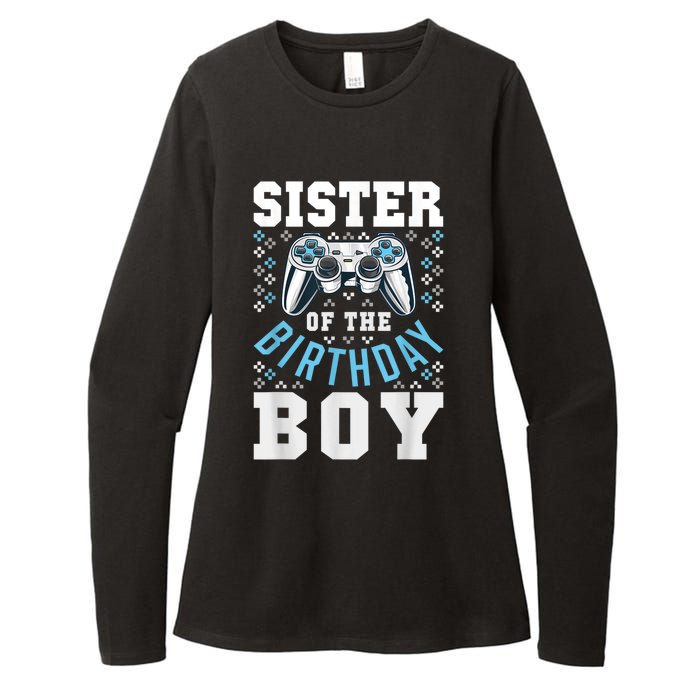 Sister Of The Birthday Boy Matching Video Gamer Birthday Womens CVC Long Sleeve Shirt