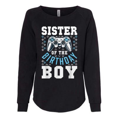 Sister Of The Birthday Boy Matching Video Gamer Birthday Womens California Wash Sweatshirt