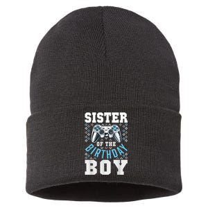 Sister Of The Birthday Boy Matching Video Gamer Birthday Sustainable Knit Beanie