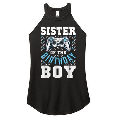 Sister Of The Birthday Boy Matching Video Gamer Birthday Women's Perfect Tri Rocker Tank