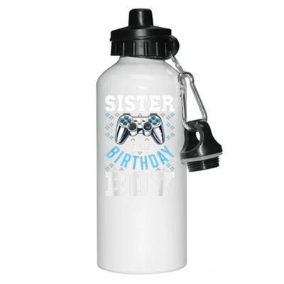 Sister Of The Birthday Boy Matching Video Gamer Birthday Aluminum Water Bottle