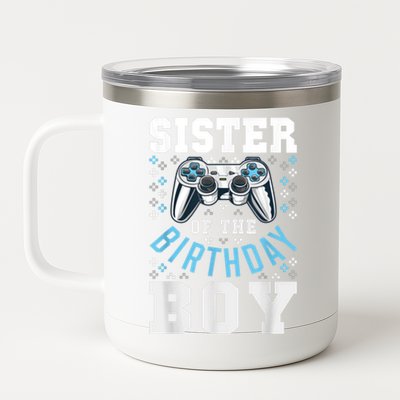 Sister Of The Birthday Boy Matching Video Gamer Birthday 12 oz Stainless Steel Tumbler Cup