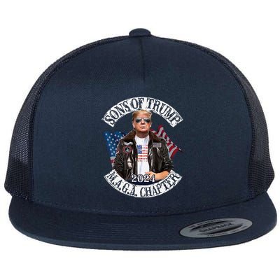 Sons Of Trump Maga Chapter 2024 Flat Bill Trucker Hat