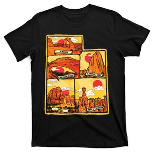 State Of Utah Five National Parks Arches Zion Capitol Bryce T-Shirt