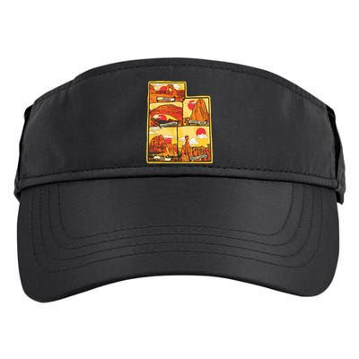 State Of Utah Five National Parks Arches Zion Capitol Bryce Adult Drive Performance Visor