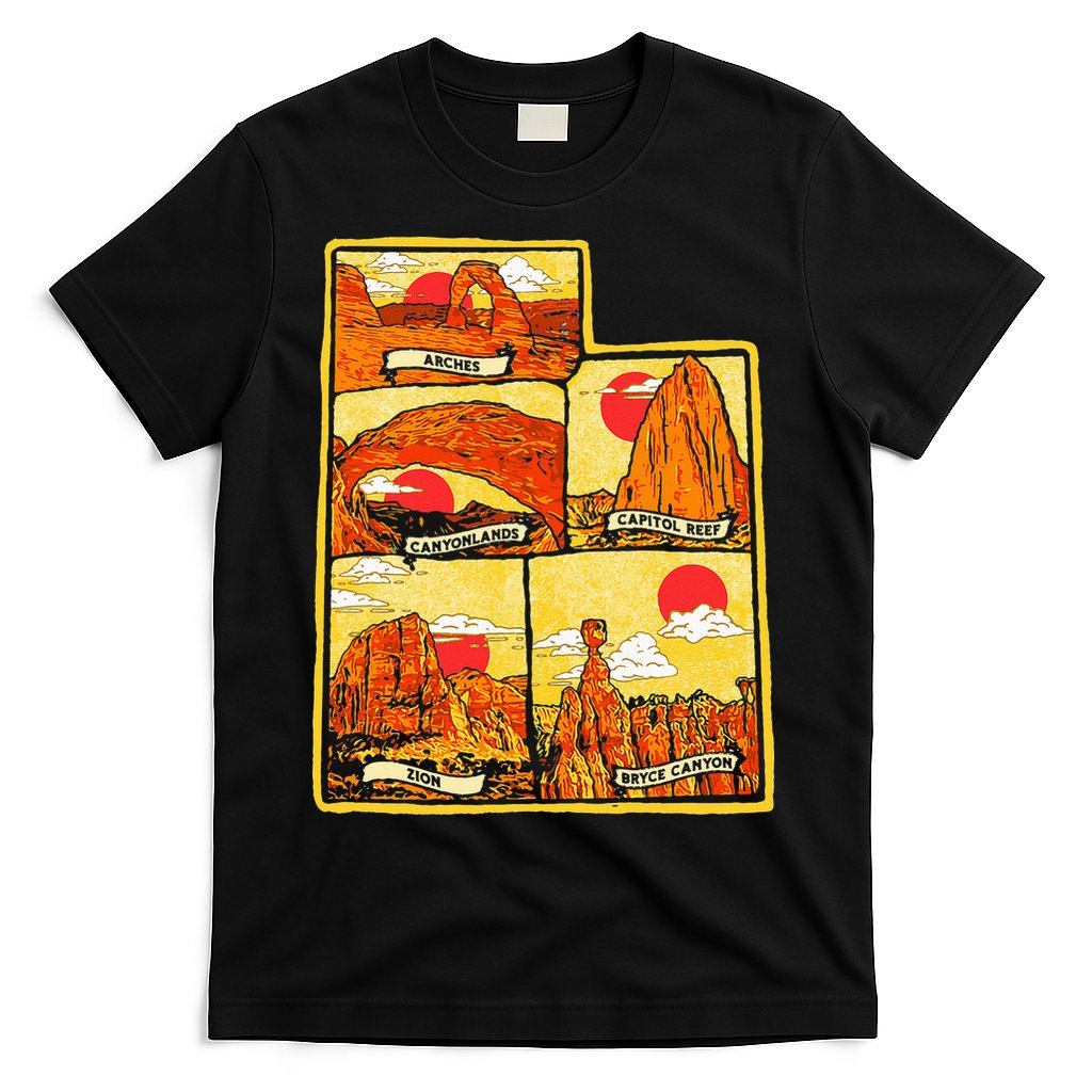 State of Utah Five National Parks Arches Zion Capitol Bryce T-Shirt