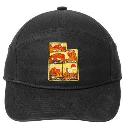 State of Utah Five National Parks Arches Zion Capitol Bryce 7-Panel Snapback Hat