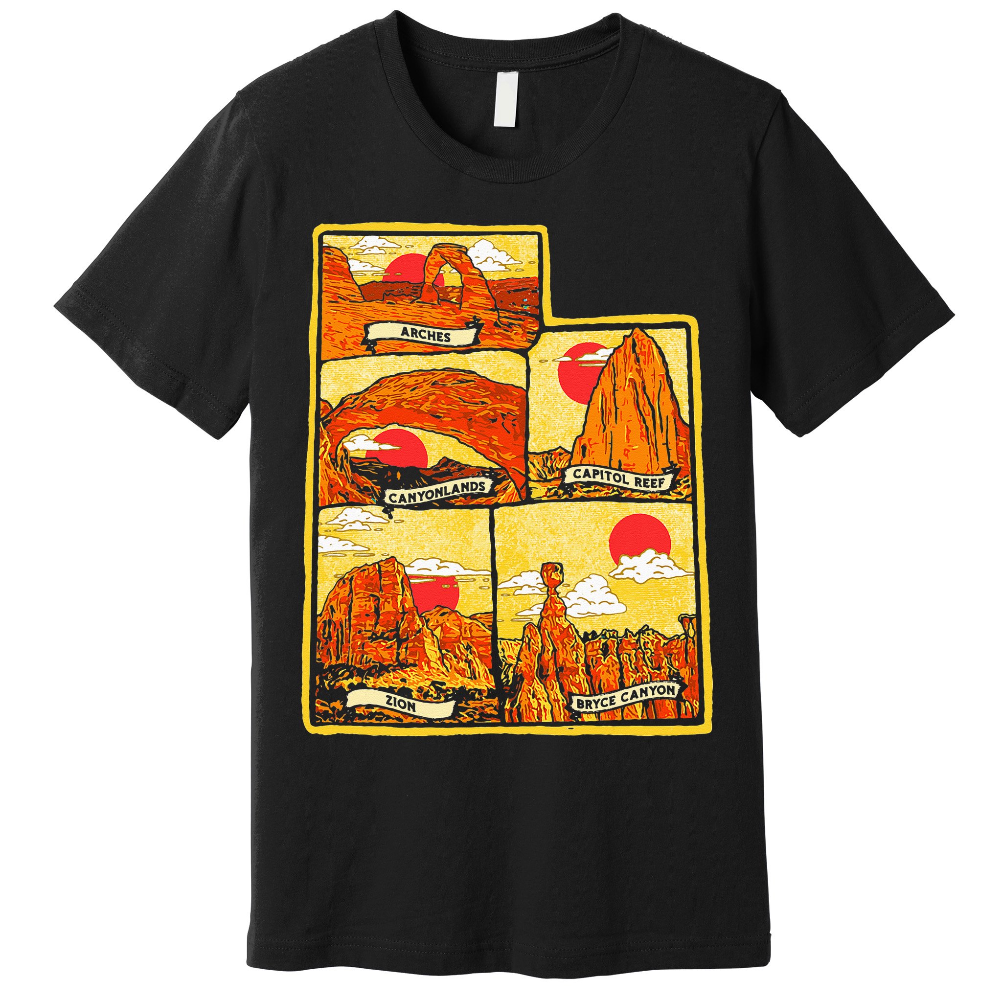 State of Utah Five National Parks Arches Zion Capitol Bryce Premium T-Shirt