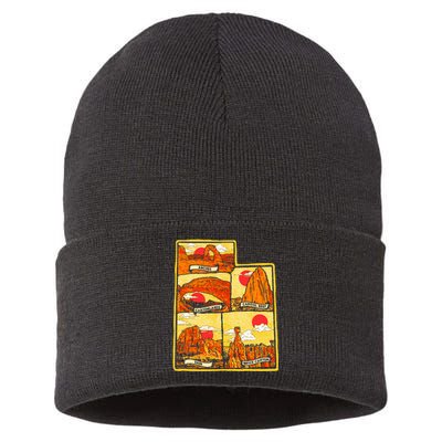 State of Utah Five National Parks Arches Zion Capitol Bryce Sustainable Knit Beanie