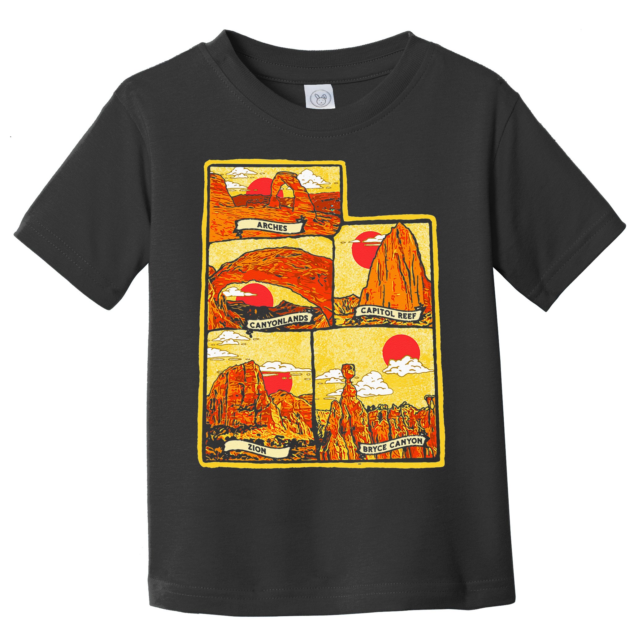 State of Utah Five National Parks Arches Zion Capitol Bryce Toddler T-Shirt