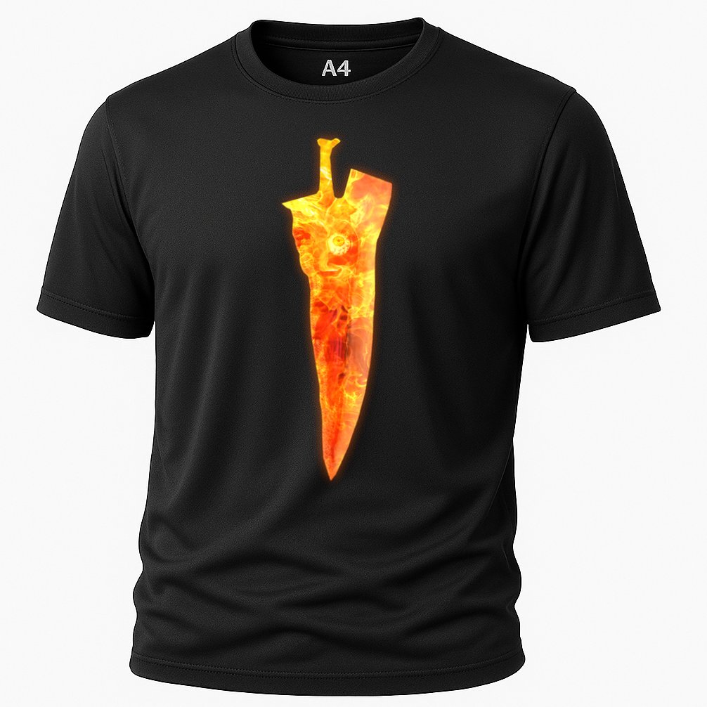 Soul Caliber Soul Edge Sword Flame Blade Cooling Performance Crew T-Shirt