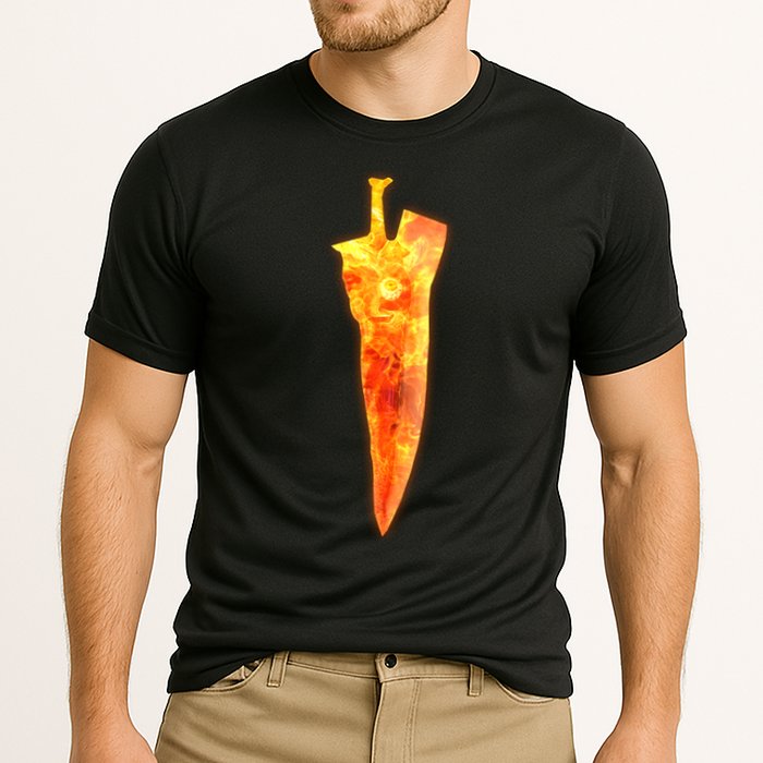 Soul Caliber Soul Edge Sword Flame Blade Cooling Performance Crew T-Shirt