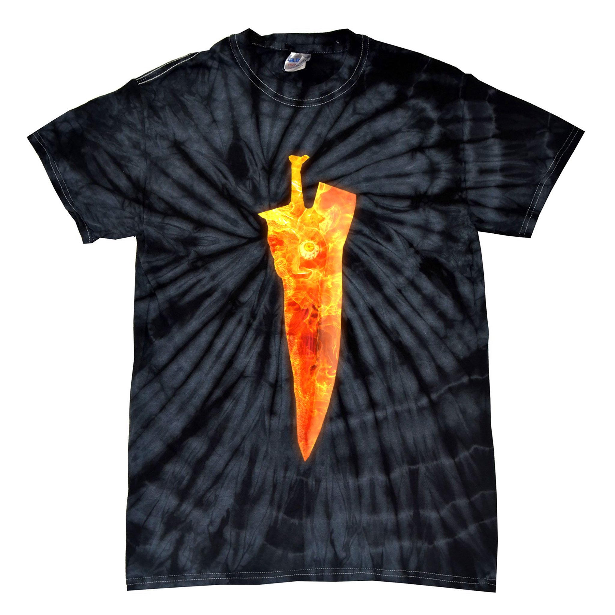 Soul Caliber Soul Edge Sword Flame Blade Tie-Dye T-Shirt