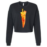 Soul Caliber Soul Edge Sword Flame Blade Cropped Pullover Crew