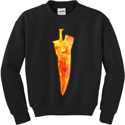 Soul Caliber Soul Edge Sword Flame Blade Kids Sweatshirt