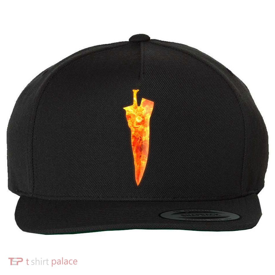 Soul Caliber Soul Edge Sword Flame Blade Wool Snapback Cap