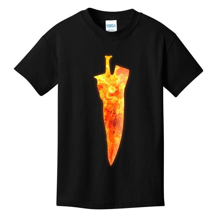 Soul Caliber Soul Edge Sword Flame Blade Kids T-Shirt