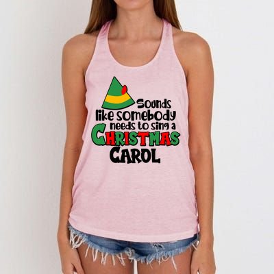 Sound Like Somebody Needs To Sing A Christmas Carol Women's Knotted Racerback Tank