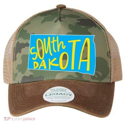 South Dakota Hand Drawn State Outline Legacy Tie Dye Trucker Hat
