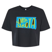 South Dakota Hand Drawn State Outline Bella+Canvas Jersey Crop Tee