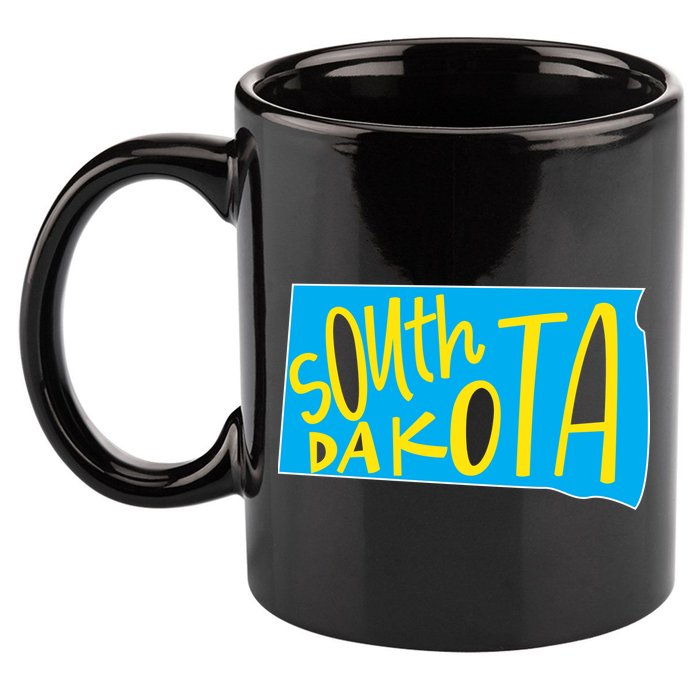 South Dakota Hand Drawn State Outline 11oz C Handle Ceramic Mug