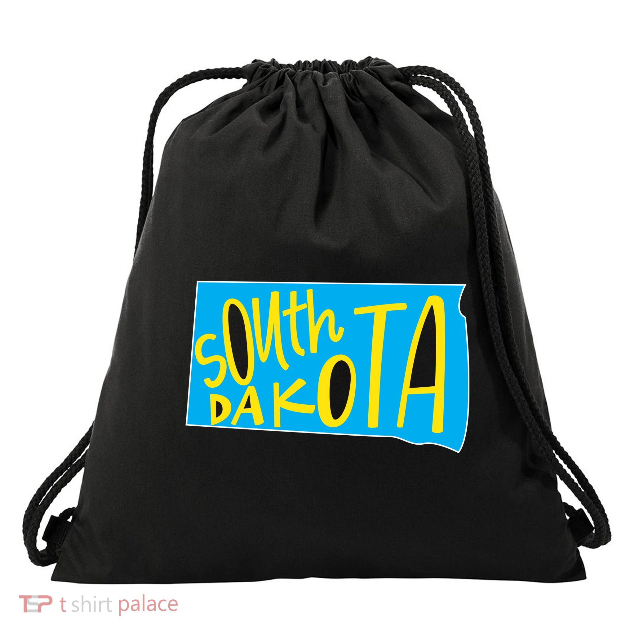 South Dakota Hand Drawn State Outline Drawstring Bag