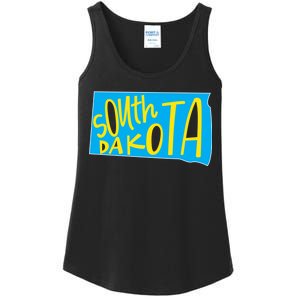 South Dakota Hand Drawn State Outline Ladies Essential Tank